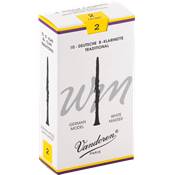 Vandoren CR162T - White Master Traditional force 2 - anches clarinette Sib Allemande - boite de 10