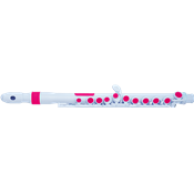 Nuvo JFLUTE - Flûte traversière en plastique avec tête donut - Blanche et rose