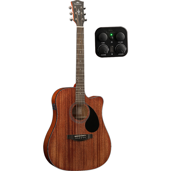 Guitare Electro-Acoustique Kepma Guitars Plytone Series - Edce-K10 Dreadnought Walnut