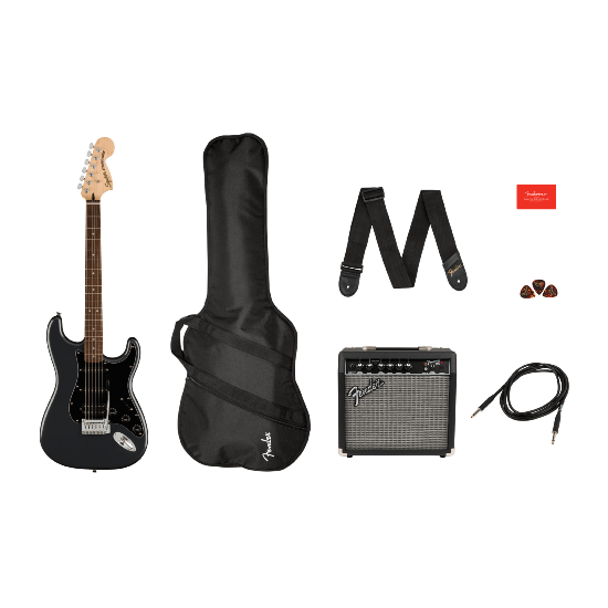 Affinity Series Stratocaster HSS Pack, Laurel Fingerboard, Charcoal Frost Metallic, Gig Bag, 15G - 230V EU