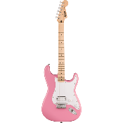 Squier Sonic Stratocaster HT H, Maple Fingerboard, White Pickguard, Flash Pink