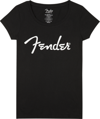 Fender Spaghetti Logo Women's Tee, Black, Large