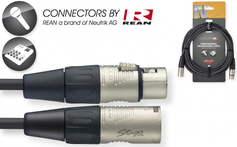 Stagg NMC6R > Câble micro XLR M / XLR F Rean > 6 mètres