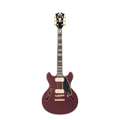 D'ANGELICO Deluxe Mini DC Satin Trans Wine