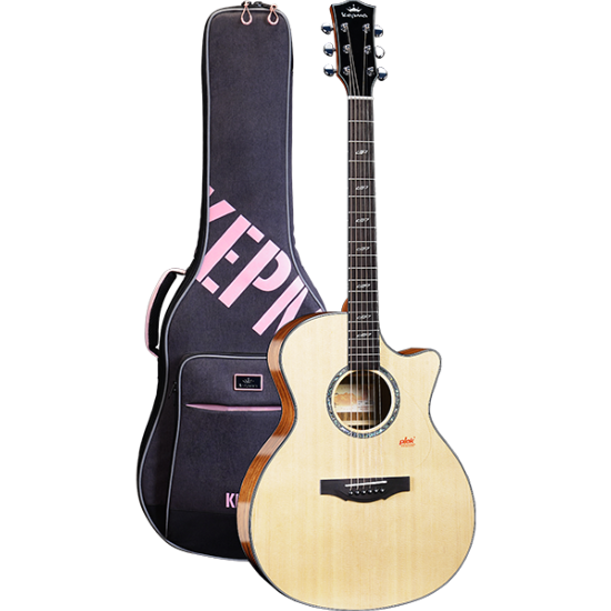 Guitare Folk Kepma Guitars Solid Top Series - F2S Grand Auditorium Natural