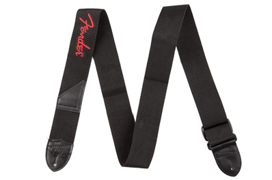 Fender Logo Strap, Black/Red Logo, 2