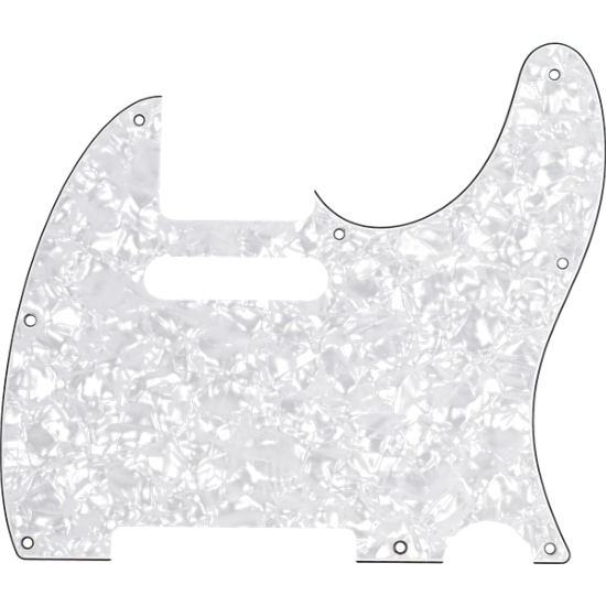 Pickguard, Telecaster, 8-Hole Mount, White Pearl, 4-Ply