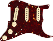 Pre-Wired Strat Pickguard, Original '57/'62 SSS, Tortoise Shell 11 Hole PG