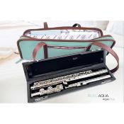 Dôme France "One Way" DFOW-BA - Sac en Cuir pleine fleur pour flûte - Bleu Aqua