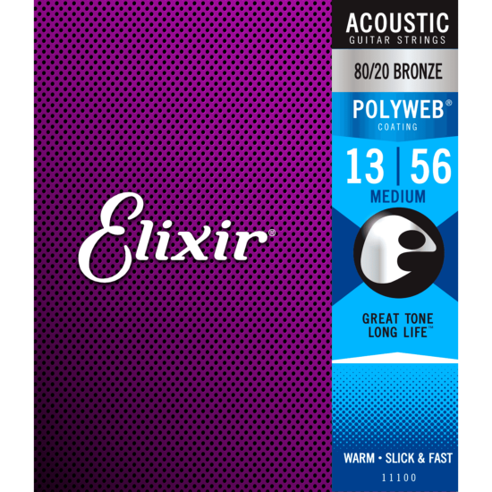 Elixir 11100 - Jeu de Cordes Guitare Acoustique Medium 13-56