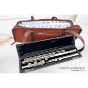 Dôme France "One Way" DFOW-MC - Sac en Cuir pleine fleur pour flûte - Marron Chocolat