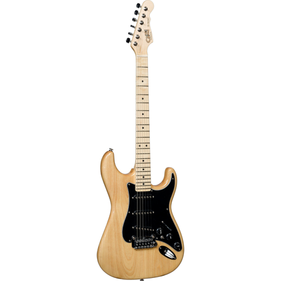 guitare electrique g&l fullerton deluxe s-500 vintage natural, touche érable
