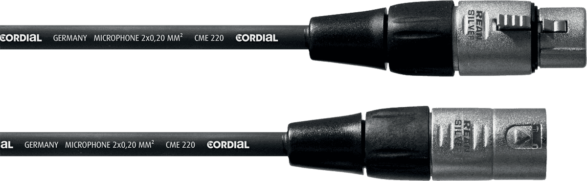 Cordial CFM1FM - câble mic rean silver xlr mâle/xlr femelle 1m