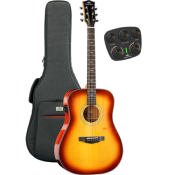 Guitare Electro-Acoustique Kepma Guitars Solid Top Series - F1E Dreadnought Cherry Burst