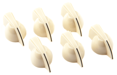 Chicken Head Amplifier Knobs, (6), Cream