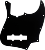 Pickguard, Jazz Bass, 10-Hole Mount (with Truss Rod Notch), B/W/B, 3-Ply