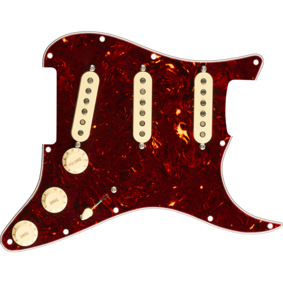 Pre-Wired Strat Pickguard, Original '57/'62 SSS, Tortoise Shell 11 Hole PG