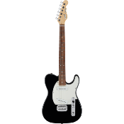 guitare electrique g&l fullerton deluxe asat special jet black, touche palissandre