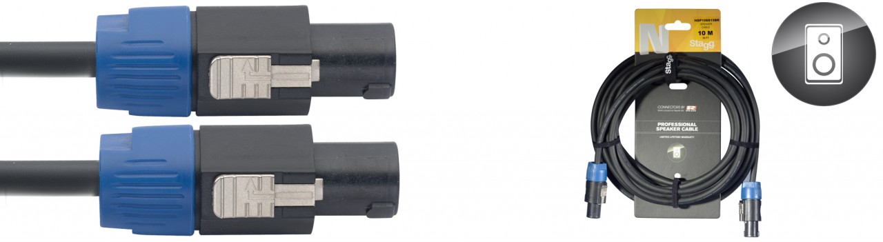 Stagg NSP6SS15BR - Câble Haut-Parleur Rean Speakon / Speakon 4P/2F - 6M