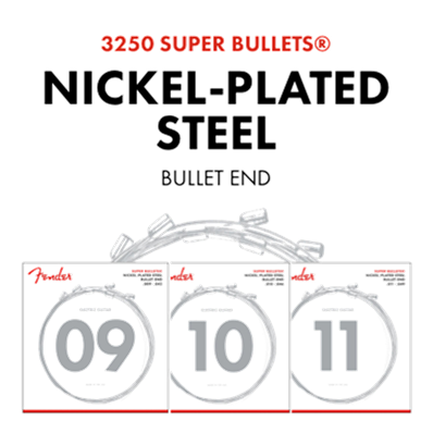 Super Bullet Strings, Nickel Plated Steel, Bullet End, 3250L Gauges .009-.042, (6)