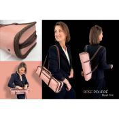 Dôme France "One Way" DFOW-RP - Sac en Cuir pleine fleur pour flûte - Rose Poudré