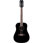 guitare folk eko dreadnought 12 cordes electro see through black
