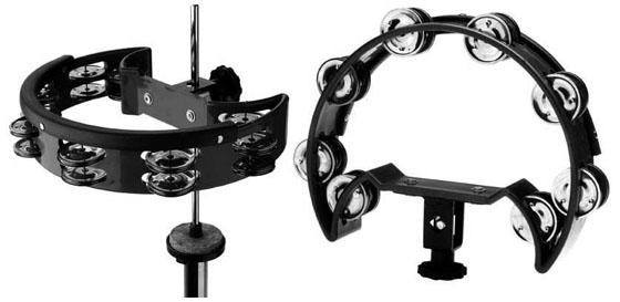 Stagg TAB-D BK - Tambourin demi lune en plastique pour charley 16 cymbalettes