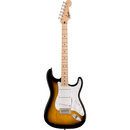 Squier Sonic Stratocaster, Maple Fingerboard, White Pickguard, 2-Color Sunburst