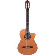 guitare classique valencia guitare classique vc774tce 4/4 electro acoustique avec table en cèdre massif