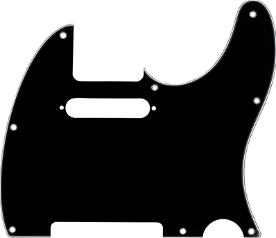 Pickguard, Telecaster, 8-Hole Mount, Black, 3-Ply