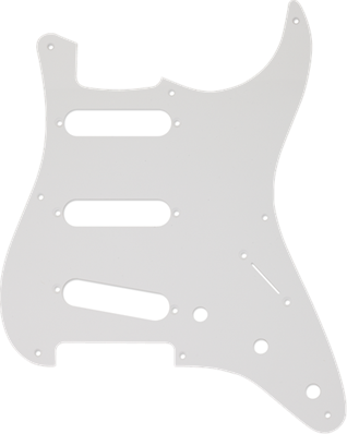 Pickguard, Stratocaster S/S/S, 8-Hole Mount, White, 1-Ply