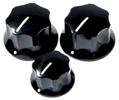 Pure Vintage '60s Jazz Bass Knobs, (3), Black