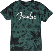 Fender Spaghetti Logo Tie-Dye T-Shirt, Blue, M