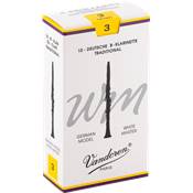 Vandoren CR163T - White Master Traditional force 3 - anches clarinette Sib Allemande - boite de 10