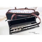 Dôme France "One Way" DFOW-BN - Sac en Cuir pleine fleur pour flûte - Bleu Nuit