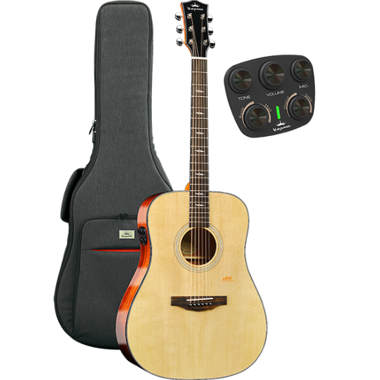 Guitare Electro-Acoustique Kepma Guitars Solid Top Series - F1E Dreadnought Natural