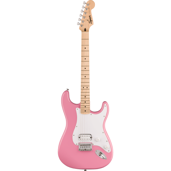 Squier Sonic Stratocaster HT H, Maple Fingerboard, White Pickguard, Flash Pink