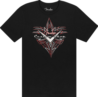 Fender Custom Shop Pinstripe T-Shirt, Black, M