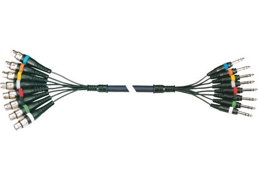 Yellow Cable OC10 - Cable Audio Octopaires 8 Jacks Stéréo Mâle/8 XLR Femelle 5m