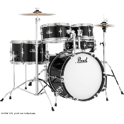 batterie acoustique pearl roadshow 5f junior 16 jet black