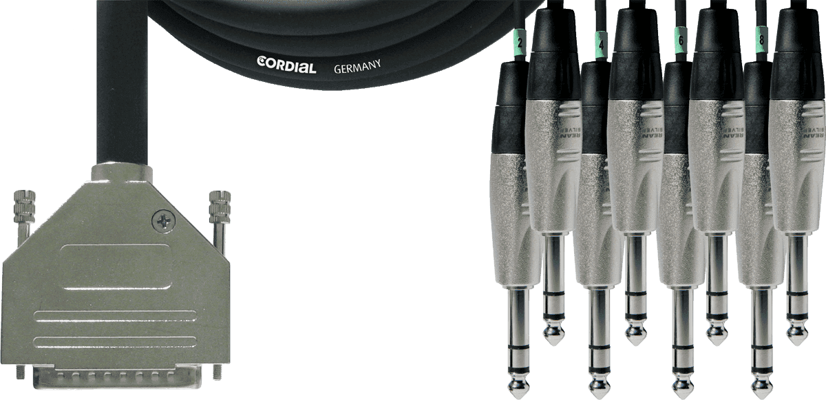 Cordial CFD1.5DVT - câble interface numérique 1,5m d-sub/8 j.stéréo