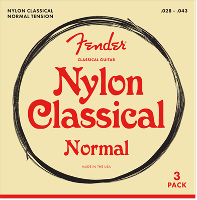 Nylon Acoustic Strings, 100 Clear/Silver, Tie End, Gauges .028-.043, 3-Pack