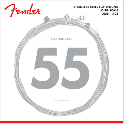 Stainless 9050's Bass Strings, Stainless Steel Flatwound, 9050M .055-.105 Gauges, (4)