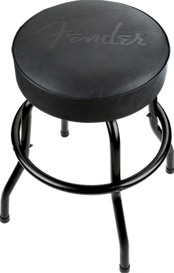 Fender Embossed Black Logo Barstool, Black/Black, 24