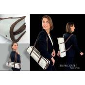 Dôme France "One Way" DFOW-BS - Sac en Cuir pleine fleur pour flûte - Blanc Sable