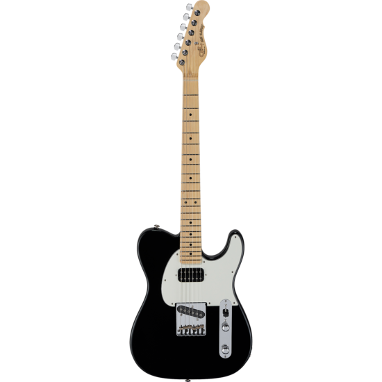 guitare electrique g&l fullerton deluxe asat classic bluesboy jet black, touche érable