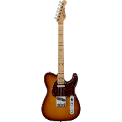 guitare electrique g&l fullerton deluxe asat classic alnico old school tobacco, touche érable