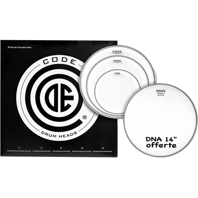 Code Drumheads Pack de Peaux generator clear fusion cc 14 dna coated