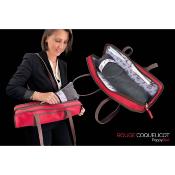 Dôme France "One Way" DFOW-RC - Sac en Cuir pleine fleur pour flûte - Rouge Coquelicot