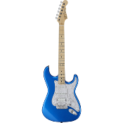 guitare electrique g&l fullerton deluxe legacy hb electric blue, touche érable